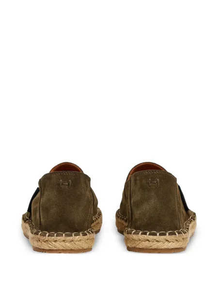 Espadrile Hackett London din piele de căprioară verde