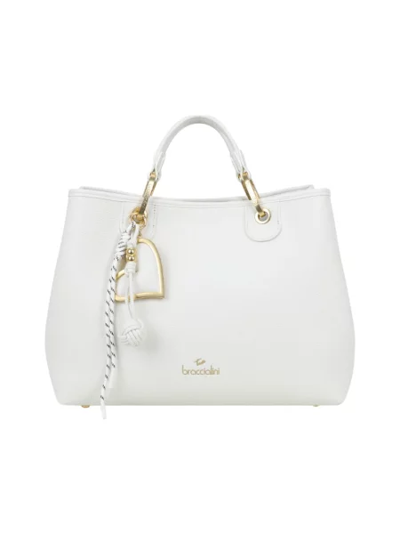 Torba Braccialini skórzana biała