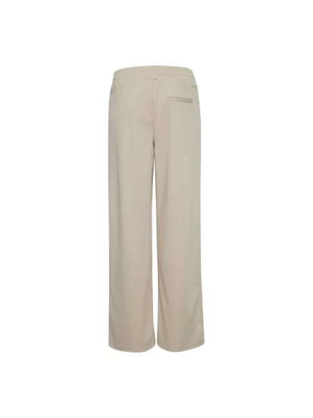 Długie szerokie lniane kuloty Ichi beżowe