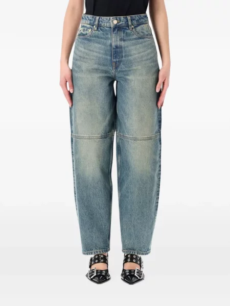 Pantaloni Ganni albastru