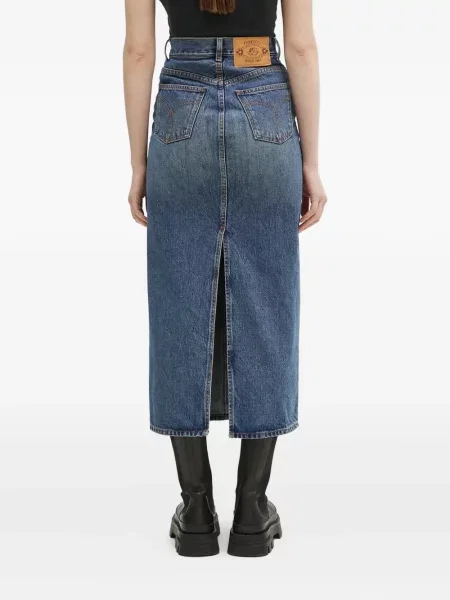 Fustă din denim Fiorucci până la genunchi albastru