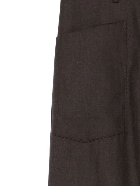 Pantaloni Nili Lotan cu model herringbone maro