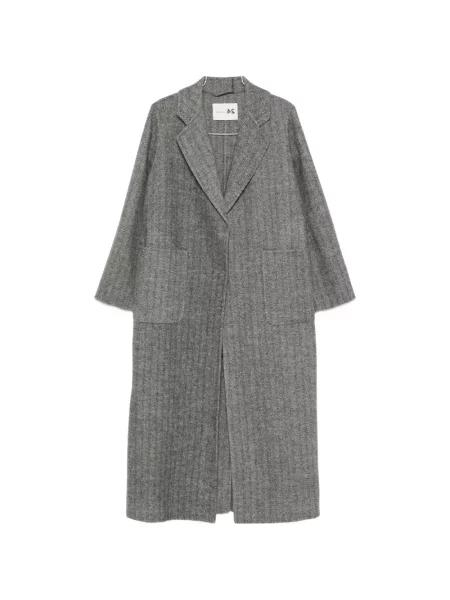 Palton Manzoni 24 cu model herringbone gri