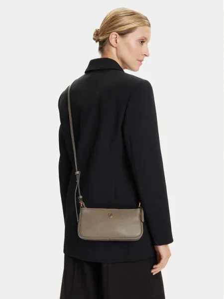 Geantă PINKO Half Moon Baguette Mini AI PLTT bej