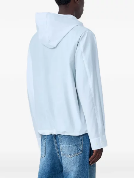 Риза Lacoste с качулка с връзки бяло