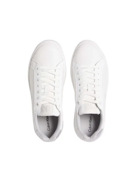 Sneakerși Calvin Klein Jeans din dantelă alb