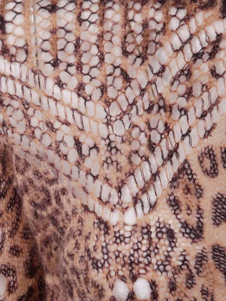 Pulover Twinset cu imagine din dantelă maro