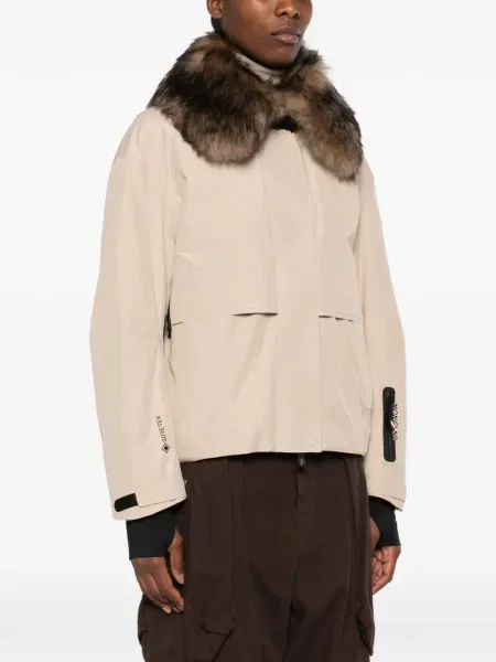 Кожена тапицерия яке Moncler Grenoble с козина