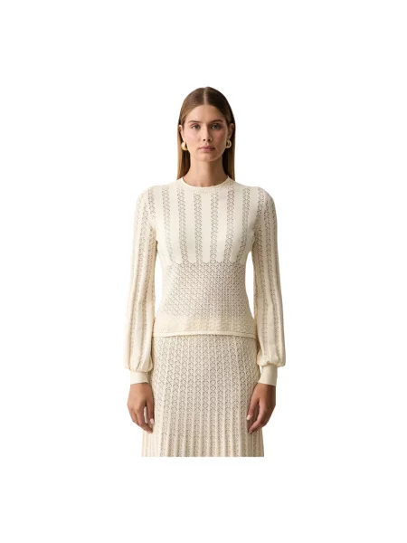 Dzianinowy sweter Twinset beżowy