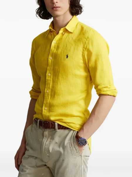 Matlasat tricou polo Polo Ralph Lauren cu decolteu rotund cu autograf roșu