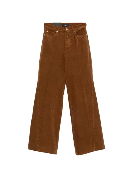 Pantaloni 7 For All Mankind de catifea cord maro