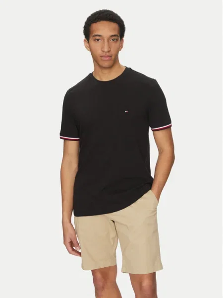 Tommy Hilfiger Tricou Global Stripe negru
