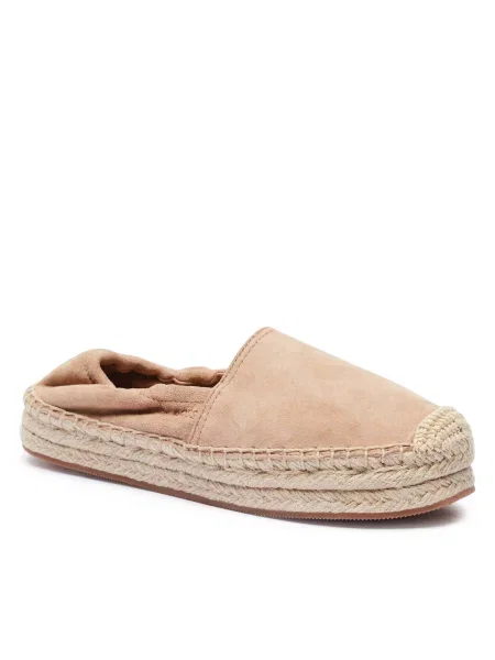 BOSS espadrilles velúrból Madeira barna platformos fekete