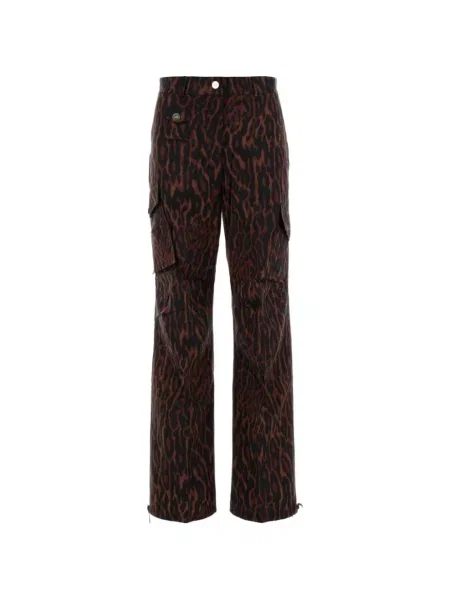 Pantaloni cargo Ganni stretch maro