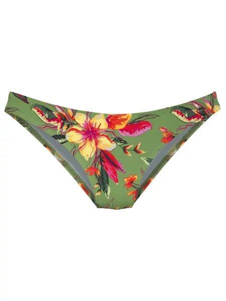LASCANA Bikini hlačke / svetlo zelena / oranžna / roza rumena