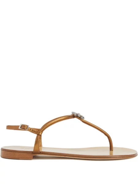 Sandale Giuseppe Zanotti cu model floral de cristal maro