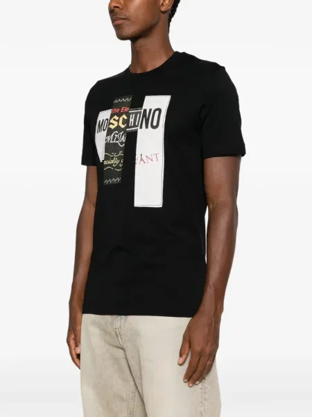 Scurt tricou Moschino cu imagine negru
