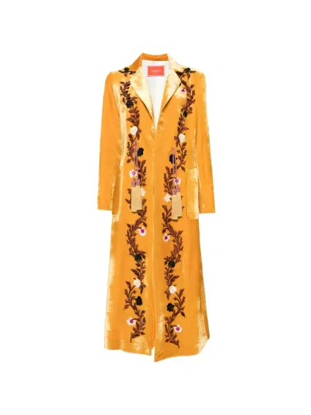 Palton La Doublej cu model floral portocaliu