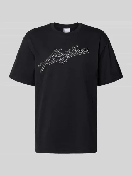 T-shirt o kroju oversize z logo w formie haftu Karl Kani czarna