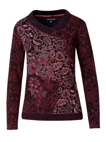 KOROSHI Tricou mai multe culori / roşu închis