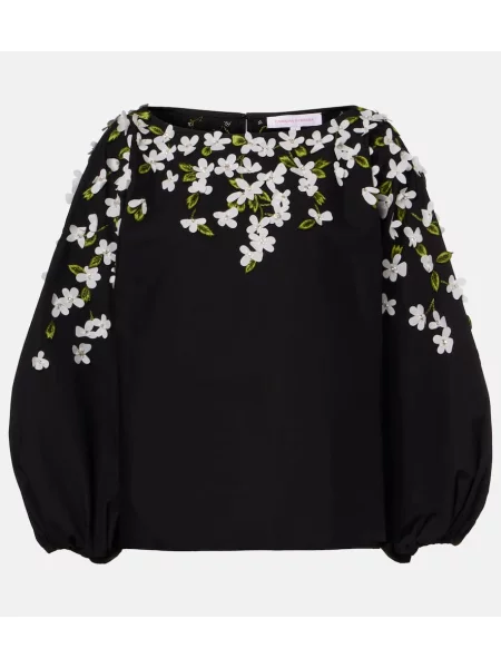 Top Carolina Herrera cu model floral negru
