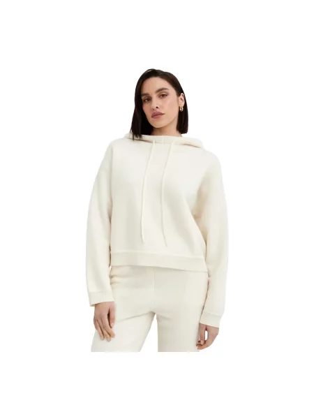 Bluza z kapturem Loulou Studio z kaszmiru beżowa