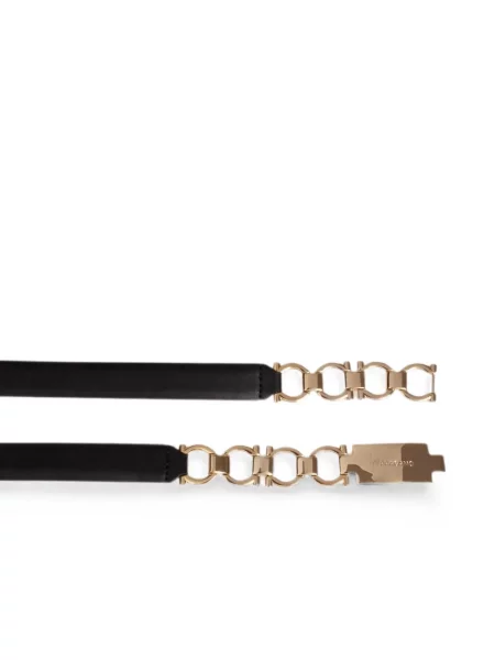 Cu centură curea Ferragamo din piele negru