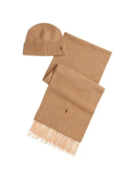 Krótka czapka z daszkiem Polo Ralph Lauren w jodełkę jednorzędowa niebieska