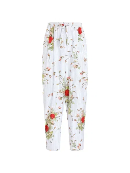 Pantaloni Dolce & Gabbana cu imagine din poplin alb