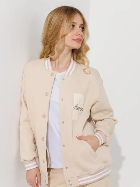 Дитячий Бомбер LAWA бавовна/поліестер бежевий