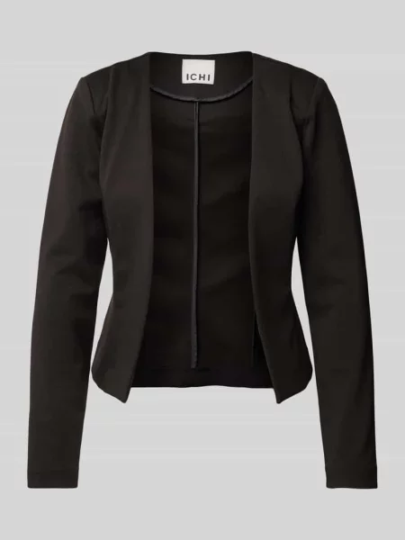 Żakiet o kroju regular fit z przodem bez zapięcia model ‘KATE’ Ichi czarna