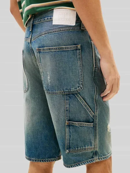 Szorty jeansowe o kroju regular fit z czystej bawełny Tommy Jeans niebieskie