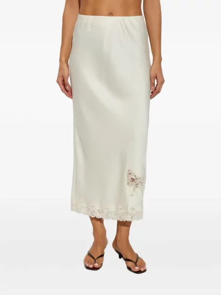 Fusta maxi Loveshackfancy din dantelă alb