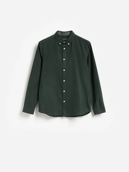 Reserved Сорочка slim fit із високим вмістом зелений