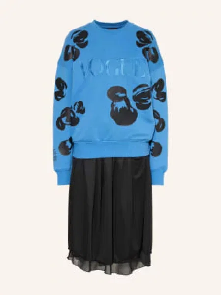 Vogue Collection Sukienka Z Mieszanki Materiałów blau czarna