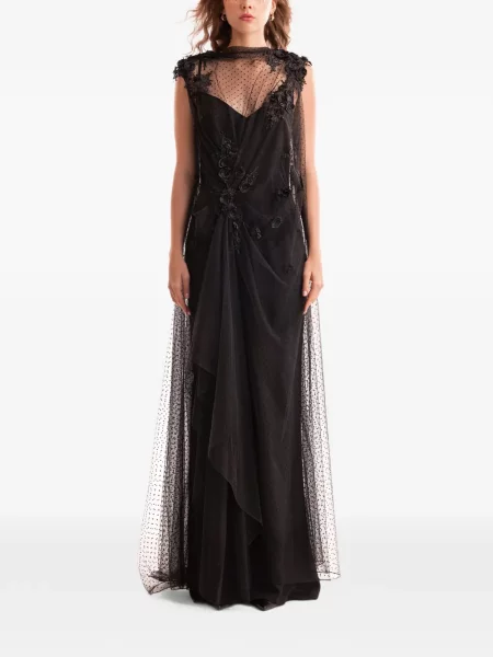 Sukienka maxi Gemy Maalouf drapowana czarna