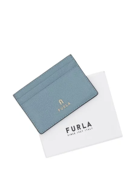 Bőr pénztárca Furla autogrammal kék