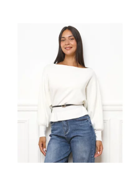 Pulover La Modeuse alb