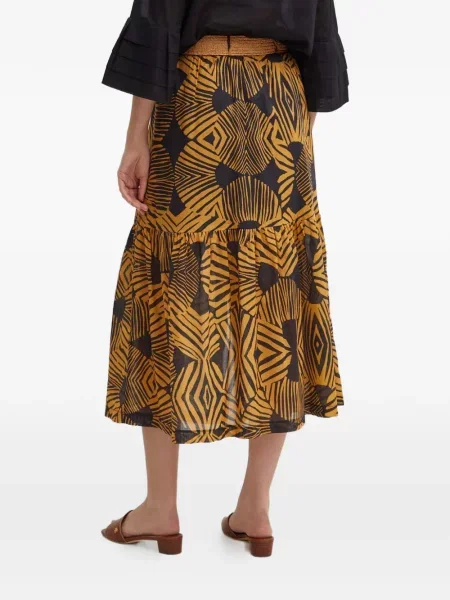 Midi-suknja La Petite Française s printom iznad koljena žabo smeđa