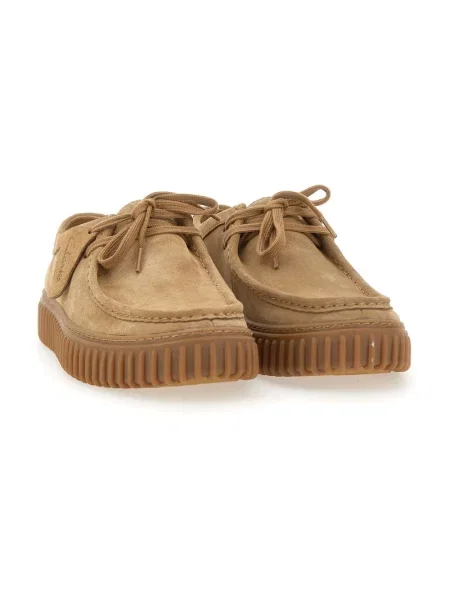 Mokasyny Clarks sznurowane casual brązowe