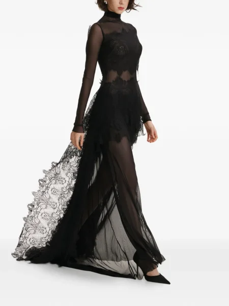 Rochie maxi 2310 Studio din dantelă de costum negru