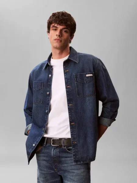 Calvin Klein Jeans Farmer kabát HORIZON kék