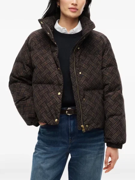Geacă cu puf Tommy Hilfiger cu imagine maro