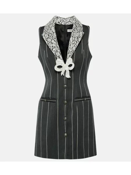 Volnena obleka Alessandra Rich črna