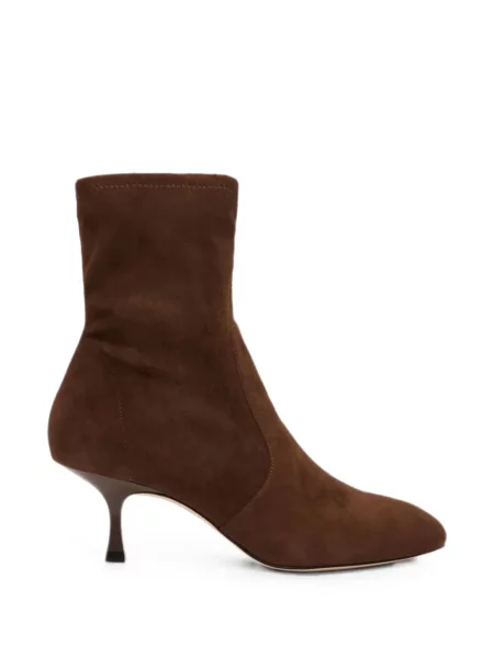 Cizme scurte Stuart Weitzman din piele de căprioară maro