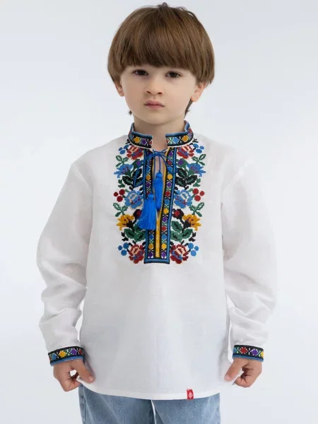 Детская рубашка Folk Moda белая