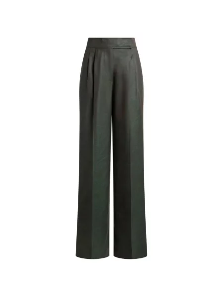 Pantaloni Etro de lână cu model paisley verde