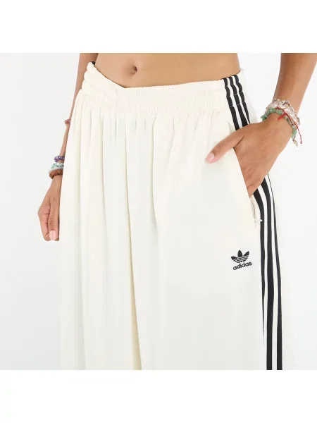 Παντελόνι φόρμας adidas Originals Satin Tp Wl μπεζ λευκό
