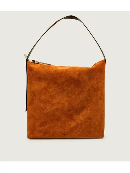 A.P.C. Geantă shopper Vera Maxi | piele întoarsă maro