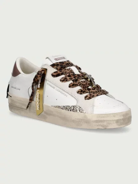 Crime London SKATE sneakers γυναικεία δερμάτινα λευκό